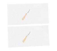 DIYEAH Kit Matériel Crochet à Loquet pour Tapis DIY 4 Pièces 2 Toiles Filet 50 Cm Et 2 Crochets à Manche en Bois pour Amateurs De Bricolage Multisaison Décoration Maison