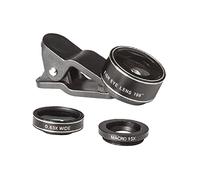 DIYEAH Kit Objectifs pour Smartphone Objectif Fish Eye Angle Macro Lentilles Extérieures Universelles pour Téléphone Portable Noir