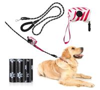 DIYEAH Laisse Chien Nylon avec Distributeur Sacs Déjections Kit Pratique pour Chiens Moyens et Petits Promenade Extérieur
