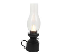 DIYEAH Lampe à Pétrole LED Vintage Noire Décoration Lumineuse au Kérosène sans Flamme Lampe à Huile Décorative pour Bureau et Photo Ornement Rétro 1 Pièce
