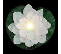 DIYEAH Lampe Solaire Flottante de Fleur, Blanche, en Plastique | Décoration de Piscine Extérieure, Offrande à Bouddha, Surface Lisse, Usage Domestique Style Aléatoire