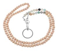 DIYEAH Lanière à Perles en Bois pour Porte-badge, Cordon Porte-clés Polyvalent, Résistant à L’usure, Adapté au Bureau et Usage Quotidien, Accessoire Badges D’identification Pratique