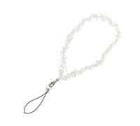 DIYEAH Lanière Cristal Naturel Chaîne Suspendue pour Téléphone Bracelet Accessoire de Mode Élégant pour Smartphone et Blanc