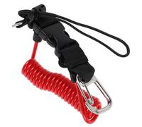 DIYEAH Lanière de Plongée Sous-marine Rétractable Rouge avec Boucle Inox à Dégagement Rapide, Corde Élastique Anti-perte pour Appareil Photo, Compatible Boîtiers Étanches Reflex,
