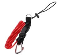 DIYEAH Lanière Plongée Spirale Rouge 1 Pièce avec Boucle Inox à Dégagement Rapide, Cordon de Sécurité Rétractable Anti-perte pour Appareil Photo Sous-marin et Boîtier Étanche, Accessoire