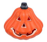 DIYEAH Lanterne Citrouille Creuse à LED : Décoration Citrouille Éclairée pour Halloween, Intérieur Et Extérieur - Lanterne Jack O, 7,87 Pouces, Plastique Orange