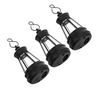 DIYEAH Lanternes Solaires Suspendues Éclairage LED Doux Automatique Noires Lot de 3 en Plastique Chien pour Patio et Promenades du Soir