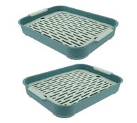 DIYEAH Litière pour Petits Animaux et bac à litière d'angle pour Lapin Vert en PP, Design Anti-éclaboussures, Facile à Nettoyer, Lot de 2 Plateaux pour Chinchillas et Cochons d'Inde