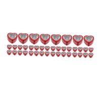 DIYEAH Lot de 10 Boîtes de Bonbons en Fer Blanc Rouge Cœur 60x59x27 Mm, Boîte D’emballage Présent pour Mariage, Fête, Saint-valentin, Coffret Gourmandises Festif et Décoratif
