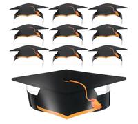 DIYEAH Lot de 10 chapeaux de remise de diplôme en papier pour enfants de maternelle - Cordon élastique réglable pour décoration de fête de remise de diplôme, chapeau de baccalauréat pour enfants