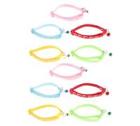 DIYEAH Lot de 10 Colliers pour Chatons avec Clochette Collier Ajustable en Polypropylène Léger avec Motifs Lune et Étoiles, Couleurs Assorties, Accessoires de Sécurité pour Chats