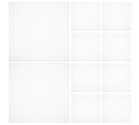 DIYEAH Lot de 10 feuilles de toile en maille plastique blanche pour travaux manuels, 20 x 20 cm, pour broderie au point de croix et crochet