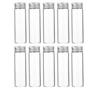 DIYEAH Lot de 10 Mini Flacons en Verre Transparent 20 ML avec Bouchons à Vis en Aluminium Étanches, Fioles pour Huiles Essentielles, Parfums, Voyages et Décoration Intérieure