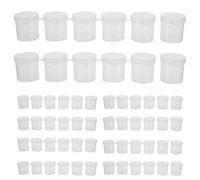 DIYEAH Lot de 10 mini pots de peinture vides avec couvercle - 15 ml / 0,53 oz - Récipients de rangement transparents pour salles de classe, écoles et festivals artistiques (10 bandes / 60 pots)