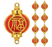 DIYEAH Lot de 10 pendentifs chinois - Mini lanterne symbole Fu - Ornement année du Cheval 2026 pour le Nouvel An, bonsaï, décorations de mariage
