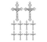 DIYEAH Lot de 10 pendentifs en forme de croix religieuse, mini pendentifs religieux, pour la fabrication de bijoux, bracelets, colliers