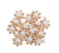 DIYEAH Lot de 10 Pinces à Taille Métalliques Dorées Boutons Fleurs Perle, Ajusteur Réutilisable pour Pantalons, Jupes et Robes, Clips Couture sans Couture, Réglage Rapide pour