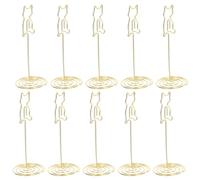 DIYEAH Lot de 10 porte-cartes de table en métal avec clip métallique pour restaurants, recettes, marque-places, mariages, banquets, photos