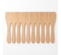 DIYEAH Lot De 10 Spatules À Poêle En Bois De Hêtre Petite Spatule Droite 13.70 X 4.40 X 0.40 Cm Ustensiles Bois Pour Barbecue Friture Pizza Et Raclette