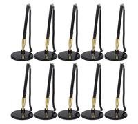 DIYEAH Lot de 10 stylos de bureau avec chaînette - Cordon de sécurité fixé à un support adhésif au dos - Stylo de réception pour la maison, le bureau ou l'école