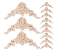 DIYEAH Lot de 12 Appliques en Bois Brut, décoratives, sculptées à Faire soi-même, pour Porte de lit, Armoire, Garde-Robe, Meubles