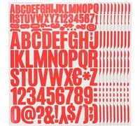 DIYEAH Lot de 12 Autocollants Lettres et Chiffres Adhésifs en Vinyle Pvc Rouge 1-2 Pouces, pour Loisirs Créatifs, Décoration Boîte aux Lettres et Scrapbooking, Usage Extérieur,