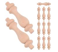 DIYEAH Lot de 12 Balustres Décoratifs en Bois Brut Calebasse Colonnes Cylindriques 75 X 18 CM pour Meubles Garde-Corps et Cloison Style Romain Classique Travail du Bois et