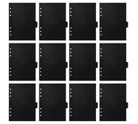 DIYEAH Lot de 12 intercalaires noirs pour classeurs : intercalaires pour carnets avec onglets - séparateurs de pages noirs en polypropylène à 6 trous pour une efficacité accrue au bureau et aux