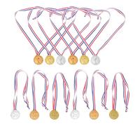 DIYEAH Lot de 12 Médailles Plastiques pour Garçon et Filles, Médailles de Compétition Sportives Dorées, Argentées et Bronzes, Décorations Ludiques pour Fêtes, Récompenses Sportives