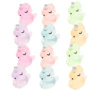 DIYEAH Lot de 12 Mini Figurines Licorne Lumineuses en Résine Décoration Voiture et Maison Ornement Décoratif Coloré Veilleuse Intégrée pour Ambiance Féérique