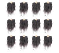 DIYEAH Lot de 12 Sets de Barbes de GNOME en Fausse Fourrure Grise Foncée Prédécoupées avec Perles en Bois, Accessoires de Bricolage Doux pour Poupées Naines, Décoration DIY Artisanale,