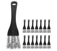 DIYEAH Lot de 15 brosses de nettoyage pour cages à oiseaux : brosse à long manche avec tête de grattage 2 en 1 en fil métallique et plastique - enlève les déjections de perroquets