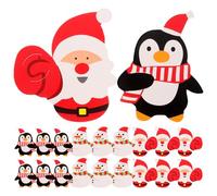 DIYEAH Lot de 150 Cartes en Papier Alimentaire Décoratives Sucette Noël Motif Pingouin et Père Noël Porte-Bonbons Festif pour Emballage Gourmand Décoration Fête Hiver