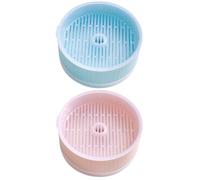 DIYEAH Lot de 2 Bacs Hydroponiques pour Herbe à Chat en Plastique Solide, Jardinière sans Terre Double Couche Amovible, pour Culture Facile et Maison, Couleurs Bleu et Rose