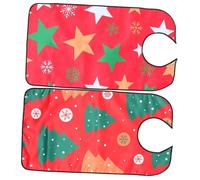 DIYEAH Lot de 2 Bavoirs Imperméables pour Adultes à Motif Noël, Réglables et Grands, Protège-vêtements pour Personnes Âgées, pour Repas et Assistance Alimentaire, Design Père Noël Sapin