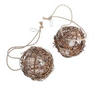 DIYEAH Lot de 2 Boules de Rotin Naturel 10 Cm pour Perroquet et Perruche, Jouets à Mâcher pour Cage à Oiseaux, Décoration Rustique et Stimulation Ludique pour Oiseaux de Compagnie