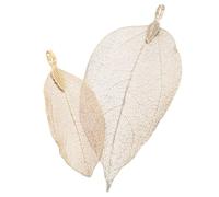 DIYEAH Lot de 2 Breloques Pendentifs Feuille en Métal Doré, Taille Moyenne et Grosse, Charms pour Fabrication de Bijoux Diy, Colliers D'automne et Boucles D'oreilles Artisanales,