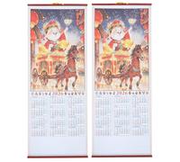 DIYEAH Lot de 2 calendriers chinois à suspendre, année du cheval, calendrier mural annuel et mensuel, signes du chinois propices, pour la maison et le bureau