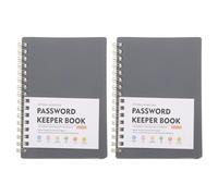 DIYEAH Lot de 2 Carnets Alphabétiques de Mots de Passe : Carnet à Spirale pour Mots de Passe Et Identifiants - Organiseur de Comptes en Ligne - Format A6 pour Usage Professionnel Et Personnel