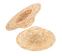 DIYEAH Lot de 2 Chapeaux de Paille Miniatures : Mini-Chapeaux sombreros tissés artisanaux, Petite Casquette de poupée, décoration de Cow-Boy à Faire soi-même pour fêtes mexicaines, projets