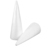 DIYEAH Lot de 2 cônes en mousse pour bricolage, cône solide blanc pour décorations de Noël DIY, projets dornements faits main pour enfants, cône de sculpture, 38 x 13,5 cm