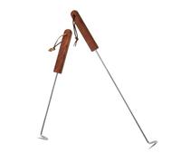 DIYEAH Lot De 2 Crochets à Viande en Acier Inoxydable, Poignée Longue Anti-brûlure, Outil Pratique pour Barbecue Cuisine Professionnelle, Tournebroche Réutilisable pour Retourner Aliments Et Viande