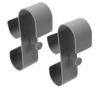 DIYEAH Lot de 2 Crochets Doubles en Plastique Gris pour Clôture de Piscine, Supports de Couverture et Porte-Accessoires Piscine, Équipements Multi-usages pour Serviettes et Outils