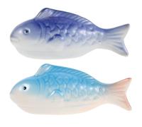 DIYEAH Lot de 2 Décorations Flottantes en Céramique pour Aquarium Figurines de Carpes Koï Bleues Mini-Ornements pour Bassin Décoration Aquatique Symbolique pour Aquarium et Jardin
