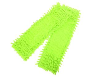 DIYEAH Lot de 2 Lingettes de Remplacement pour Balai Plat, Serpillière Pratique en Microfibre Absorbante, Couleur Verte, Accessoires Nettoyage Maison pour Sols, Fenêtres et Coins, Usage