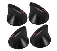 DIYEAH Lot de 2 Paires de Boutons de Cuisinière à Gaz Universels Noirs en Plastique avec Bouton D'allumage, Compatibles avec Brûleurs et Plaques de Cuisson à Gaz