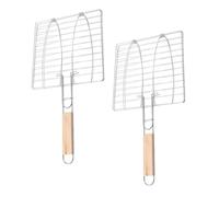 DIYEAH Lot de 2 Paniers à Griller pour Poisson et Viande Grille à Pinces en Acier Inoxydable Accessoire Barbecue Portable pour Camping et Grillades en Extérieur