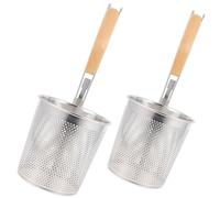 DIYEAH Lot de 2 Paniers Passoires à Pâtes en Acier Inoxydable Poignée Confortable, Résistant à L'usure, pour Nouilles et Utilisation en Hot Pot