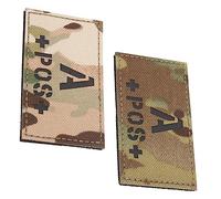 DIYEAH Lot De 2 Patchs Réfléchissants Groupe Sanguin Auto-agrippants Camouflage Militaire Petits Pratiques pour Uniformes D'extérieur Tactiques Et Activités De Plein Air