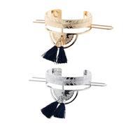 DIYEAH Lot de 2 Pinces à Cheveux Chignon Vintage en Alliage Léger Pompons, Design Ajouré D’éventail, Couleurs Or et Argenté, Accessoires Coiffure Femme pour Usage Quotidien et Occasions
